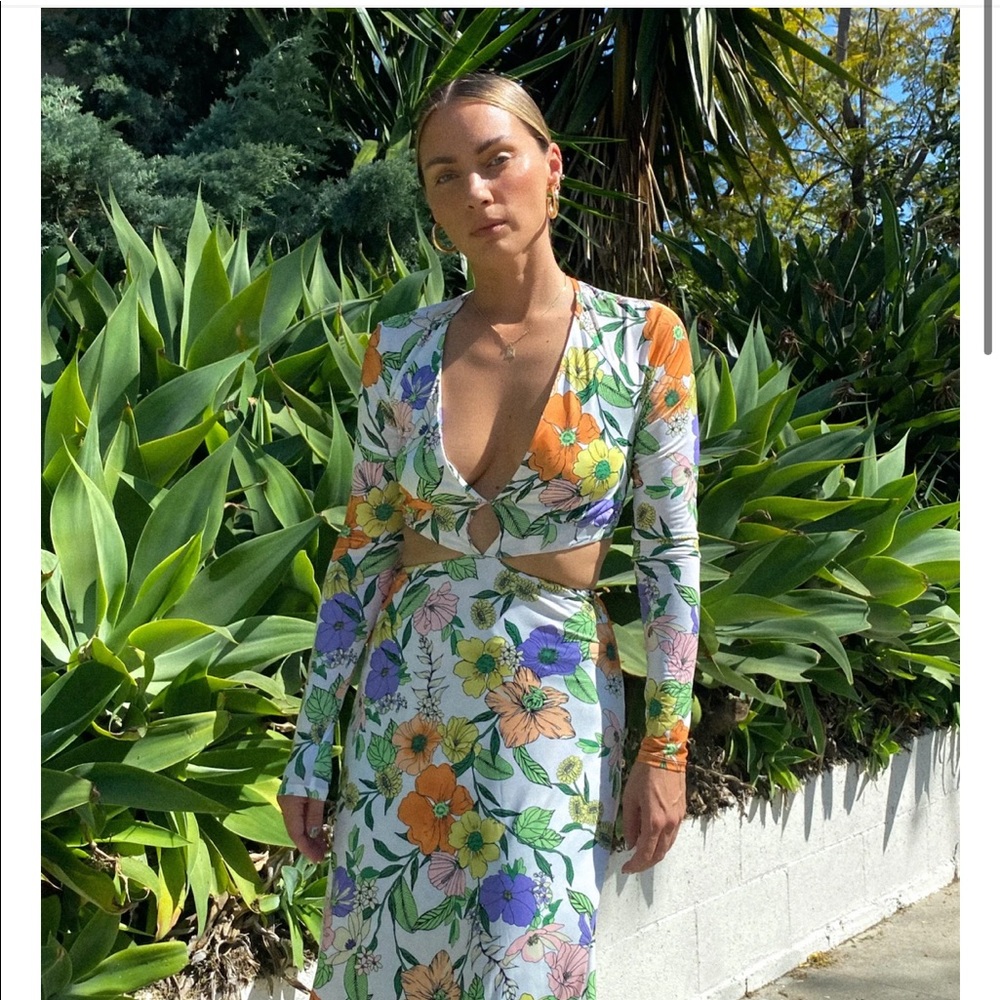 NWT AFRM Assi Floral Cutout Dress, size M